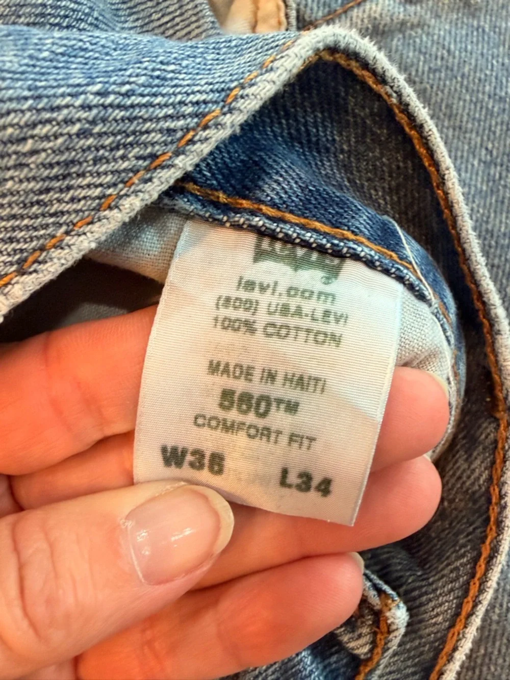 Levi's Men’s Comfort Fit 560 Blue Jeans W36 L34